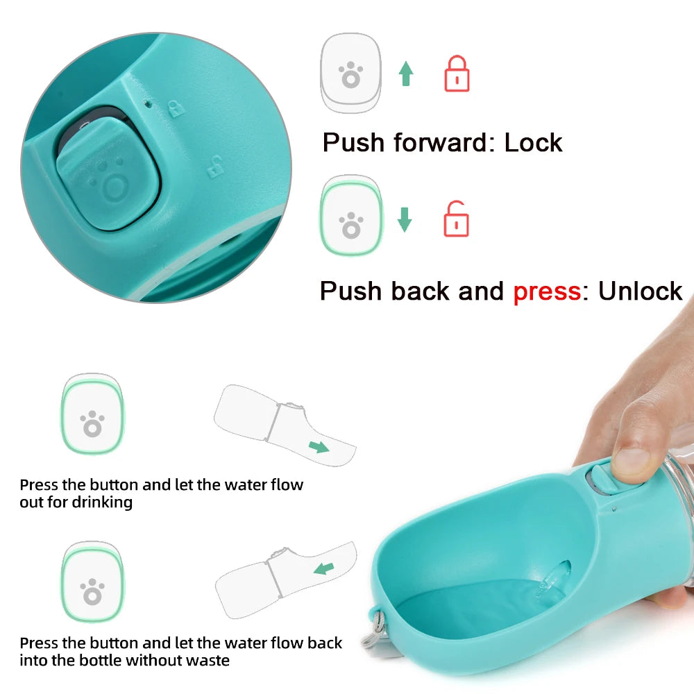 Portable Water Bottle for Small to Medium Dogs and Cats - Ideal for Outdoor Walks and Hydration Needs