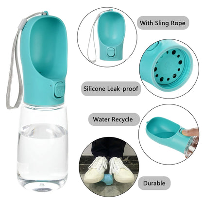 Portable Water Bottle for Small to Medium Dogs and Cats - Ideal for Outdoor Walks and Hydration Needs